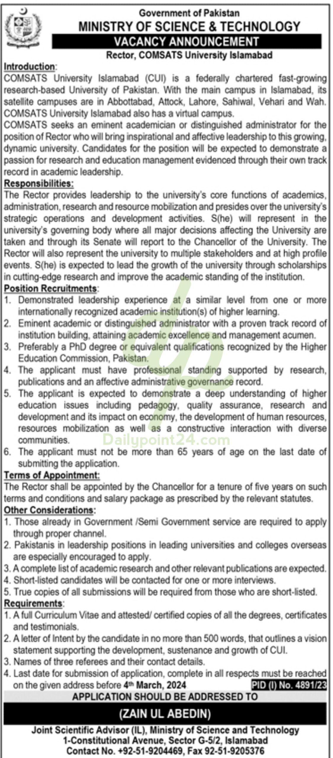 Latest Comsats University Jobs 2024 
Pakistan
COMSATS University Islamabad Jobs 2024 Online Apply