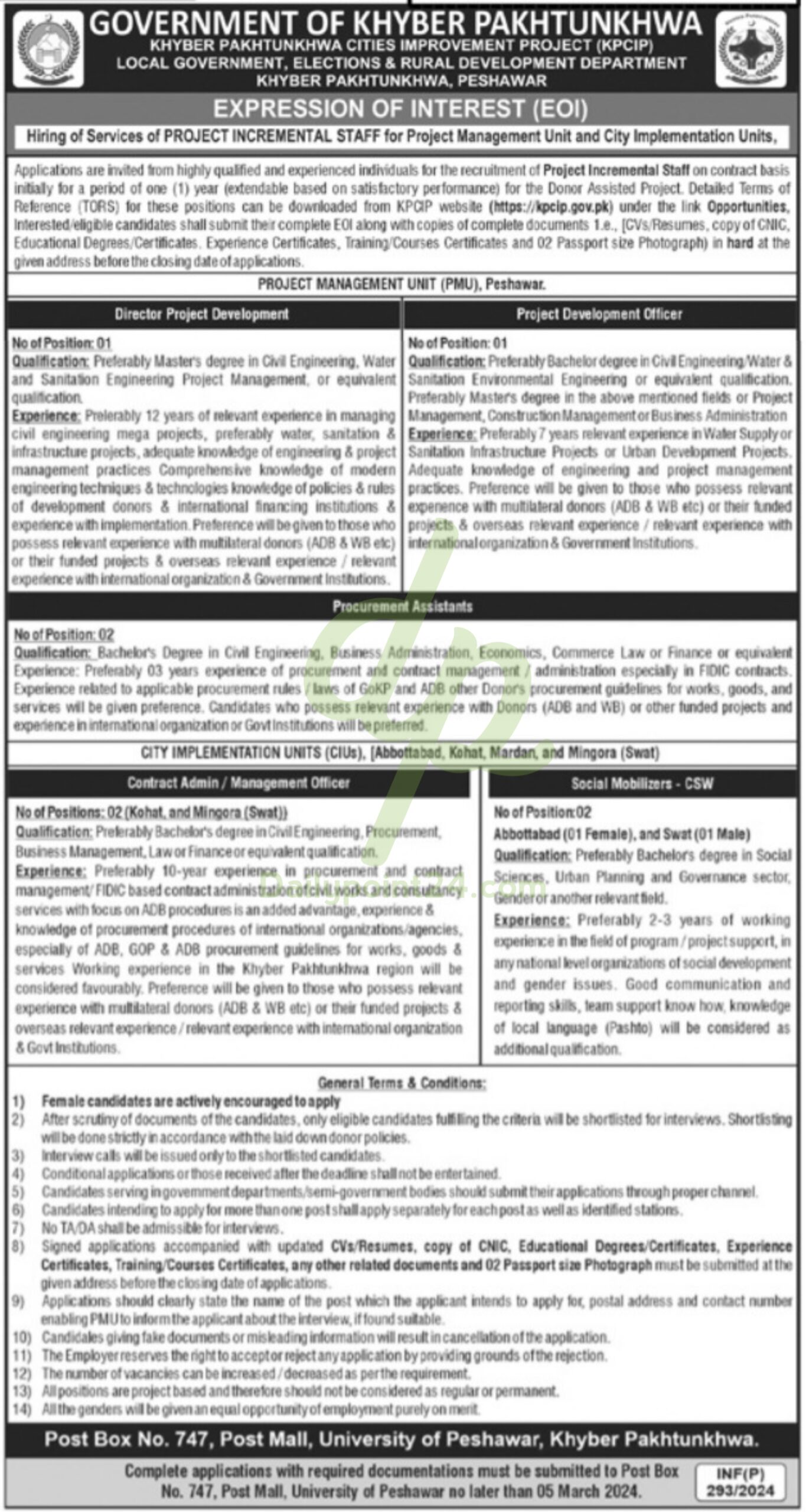 Local Government Elections & Rural Development Department Jobs 2024 Consultant Required At Local Government Elections Department