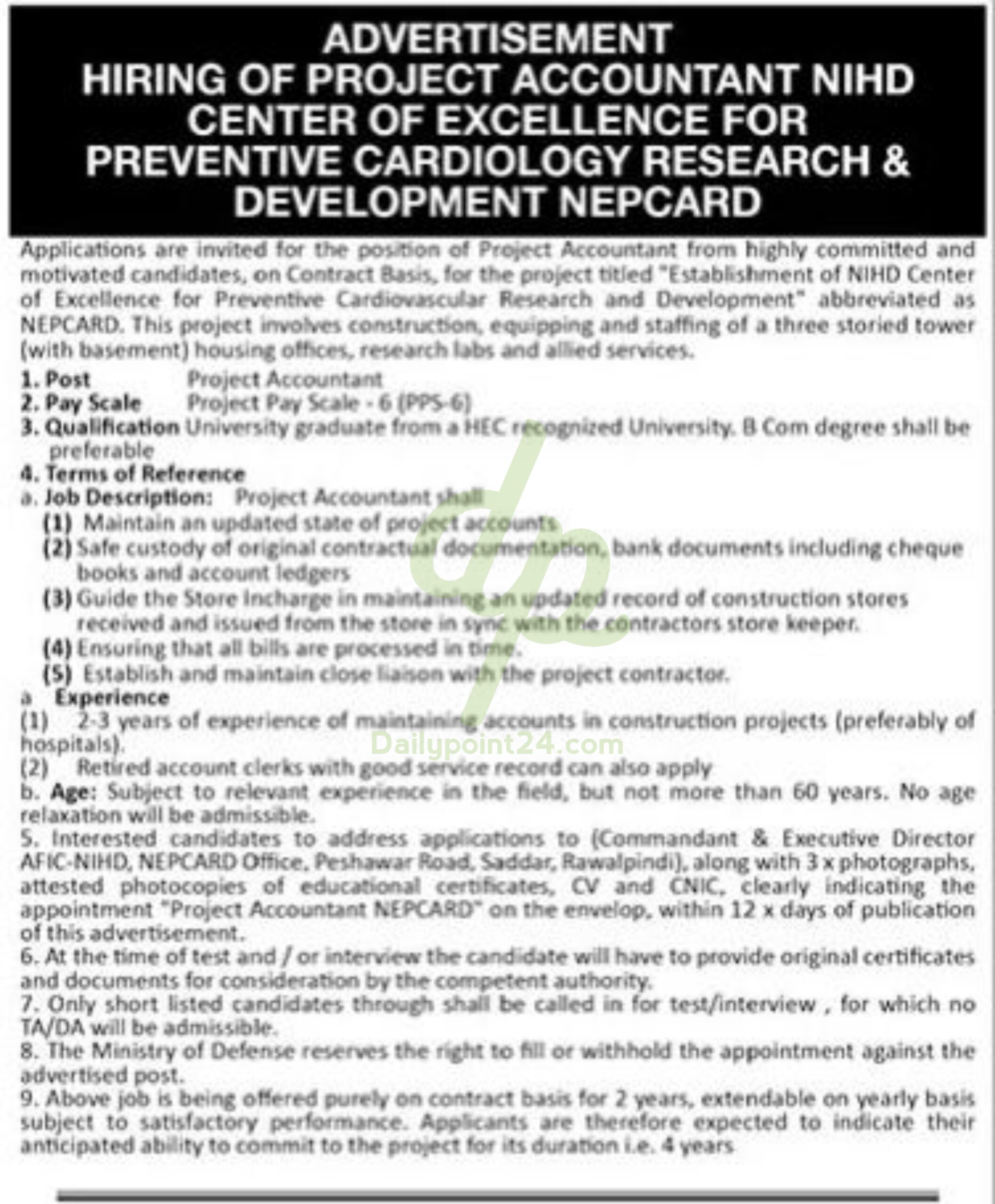 NIHD Center of Excellence For Preventive Cardiology Research & Development jobs 2024