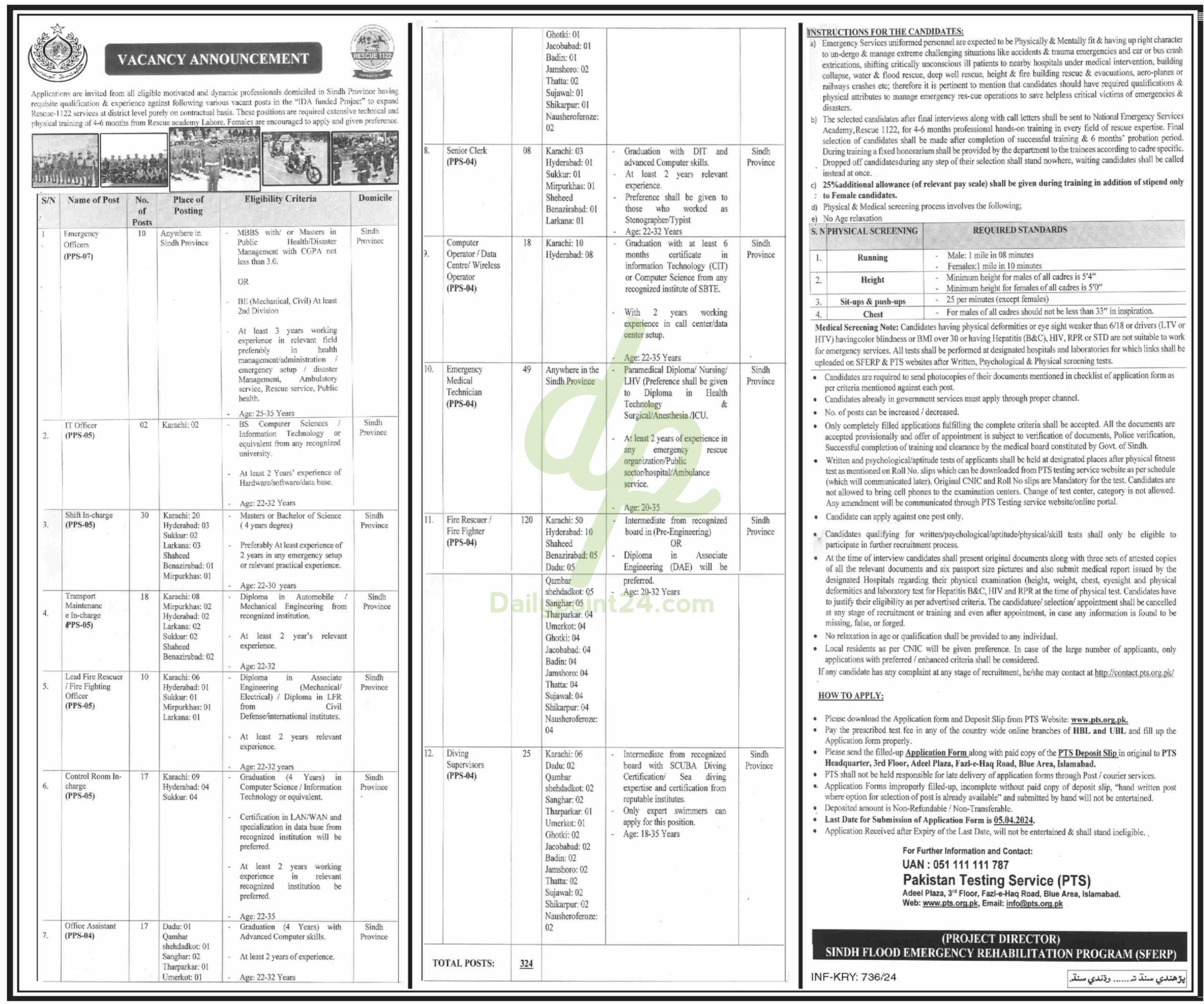 Sindh Flood Emergency Rehabilitation Program SFERP Jobs 2024